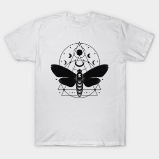 Moth Lunar Phase Tattoo Art T-Shirt